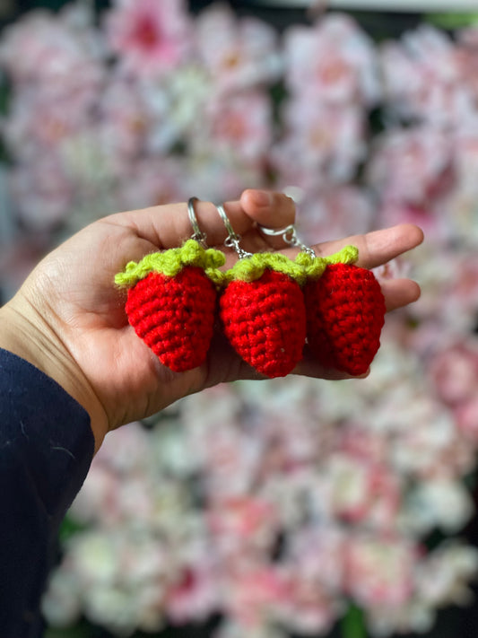 Red strawberry keychain