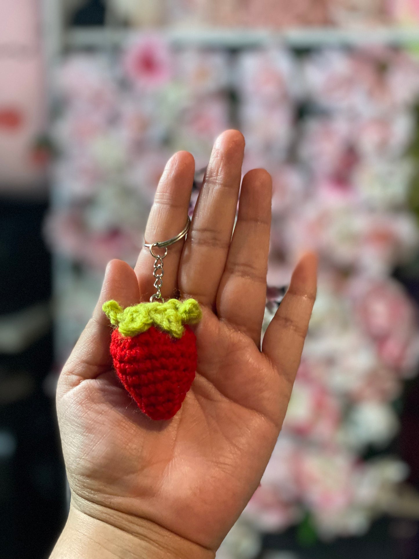 Red strawberry keychain