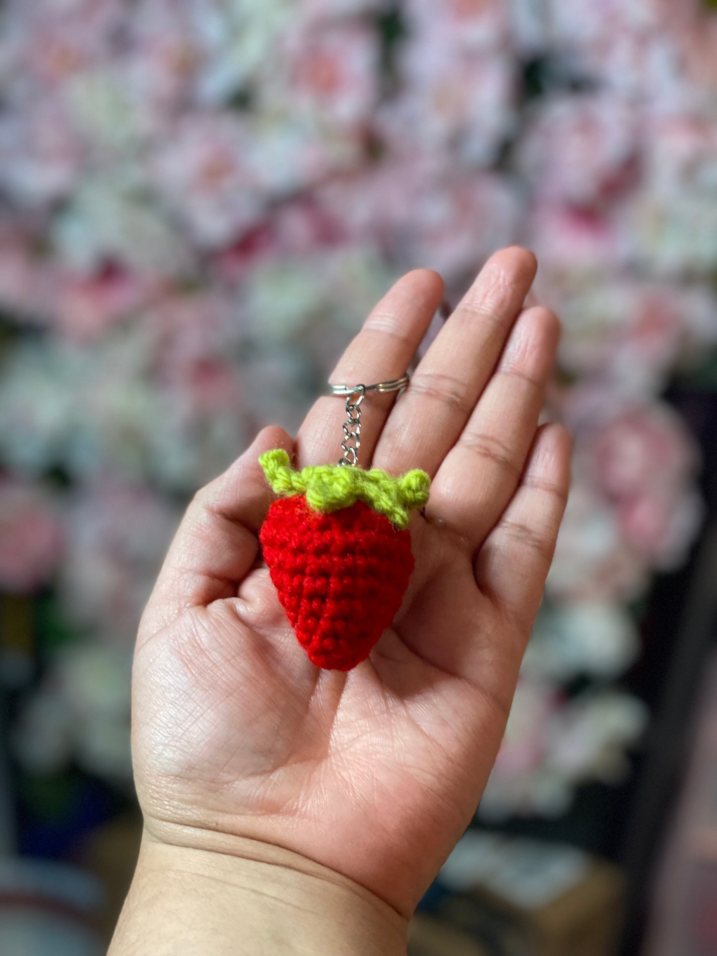 Red strawberry keychain